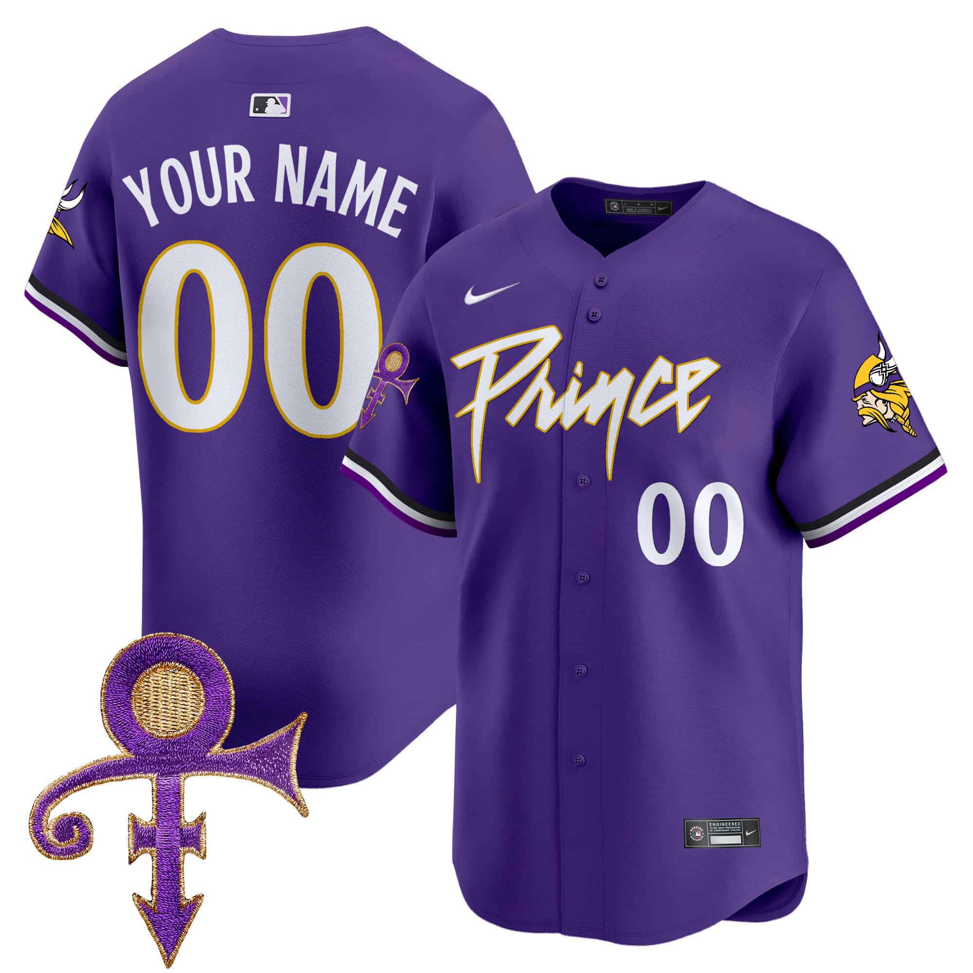 Men Minnesota Vikings Purple 2024 Nike Prince Patch Vapor Premier Limited Custom NFL Jersey